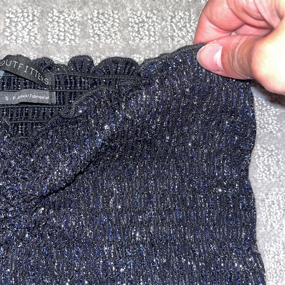 Urban Outfitters Confetti Black and Blue Sparkly Tube Top - Picture 2 of 5